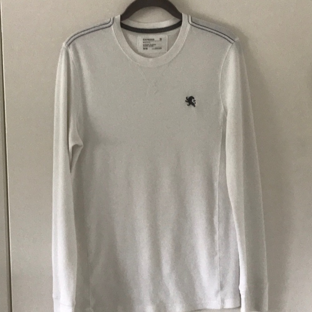 Express White Waffle Knit Top